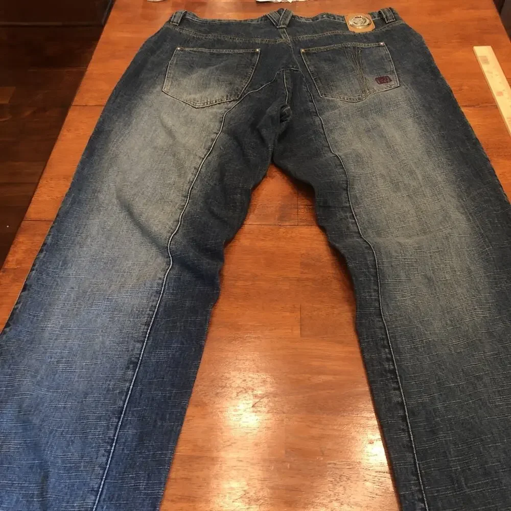 Vtg Phat Farm Jeans Men 40x33 Y2K Baggy Skater Hip Hop Blue Denim Hong Kong